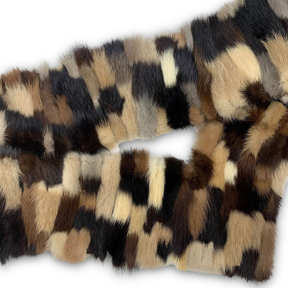 Hand made 1960's mink fur patchwork scarf - Picture 1 of 15